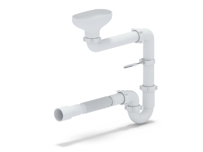Ани-пласт Сифон Ани (DR5015) 1 1/2"*40  с разрывом струи  прямоточный смещенный с г/т 40*40/50