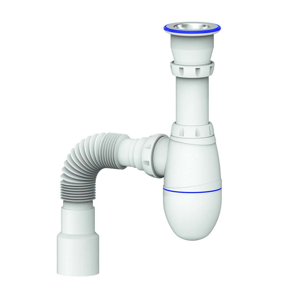 Unicorn Сифон для мойки B220 1 1/2" (Ø 40), гибкое соединение Ø40х40/50