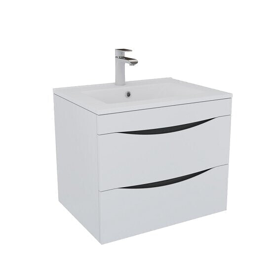 IDDIS Тумба подвесная Cloud 60 см,  белая, CLO60W0i95 с умывальником, 0136000i28