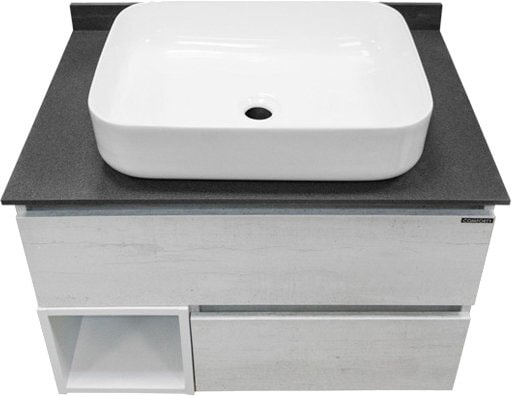 COMFORTY Столешница с бортиком антрацитовая 754х520 мм, чертеж №8 (T126018) Т.Прага 75