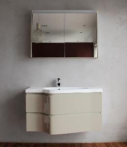 BelBagno Formica 100 комплект мебели(BB1000D База под раковину подвесная, с двумя выкатными ящиками, с доводчиками, со скрытыми (фрезерованными) ручками в плоскости фасада,1000x500x510 +BB1000B Раковина из искусственного мрамора, 1000x500 +BB1000BMS/BL Зерка