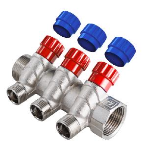 Valtec Коллектор регулировочный наружняя резьба 4 выхода х3/4х1/2хром VT.560.N 