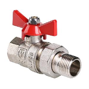 Valtec VT.227 BASE Кран шаровой со сгоном вн-нар  1/2" (красная ручка)