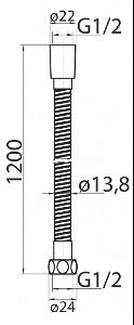 Cezares Гибкий шланг CZR-FMDC2-120-01, 120 см., хром 